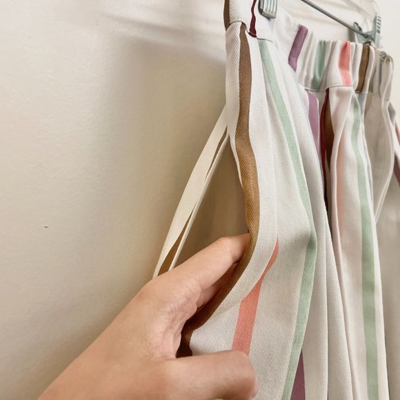 [NWOT] MODCLOTH Aspiration Creation Striped A-line Midi Skirt 100% Cotton - Picture 8 of 11